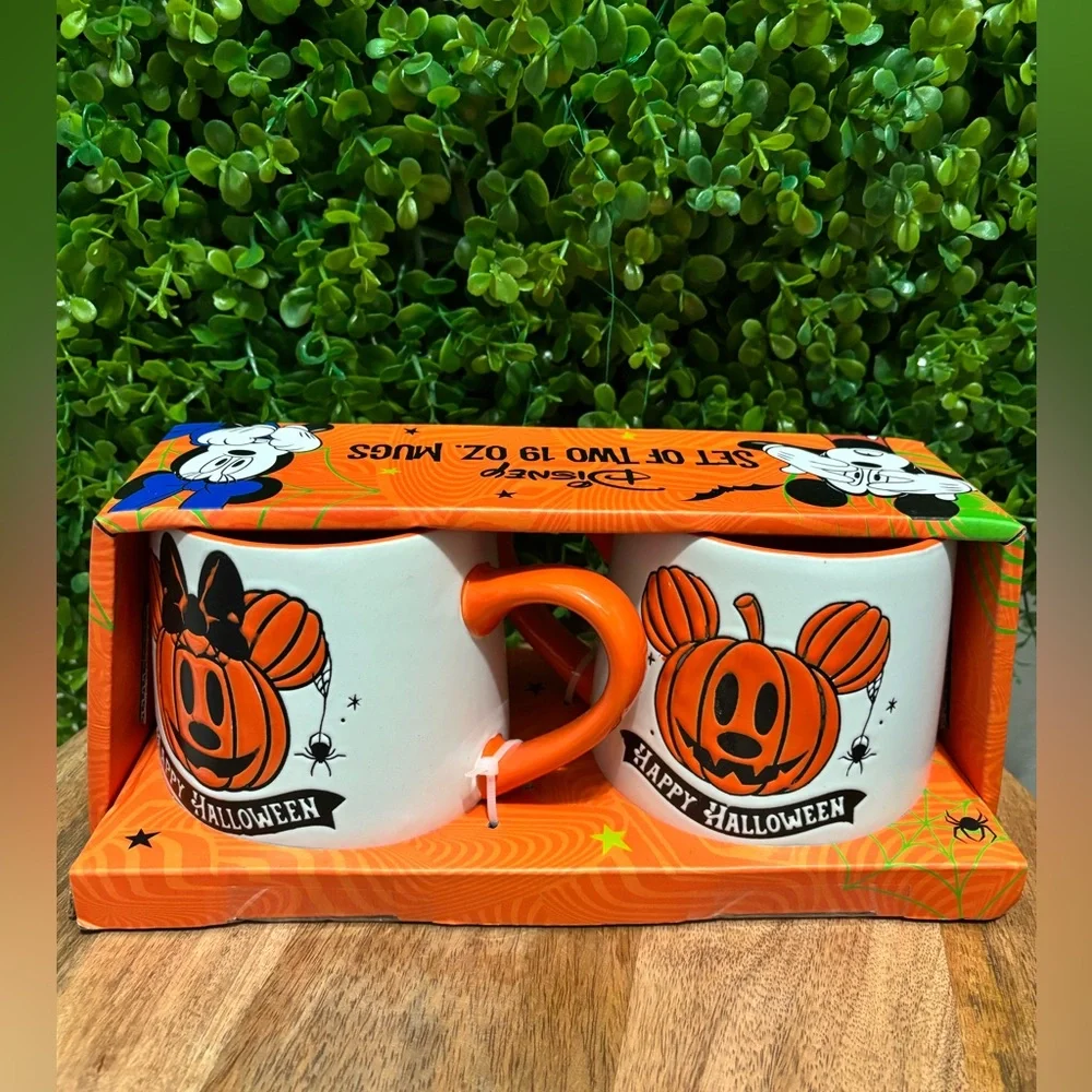 Disney Halloween Mug Set - Orange and White